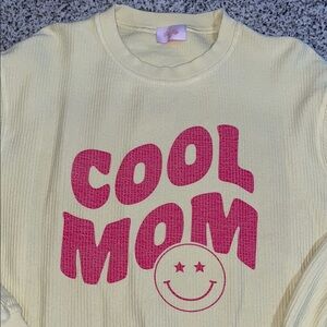Pink Lily yellow and pink cool mom sweatshirt size medium